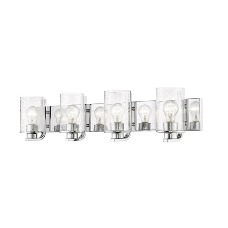 Z-Lite Beckett 4 Light Vanity, Chrome And Clear Seedy 492-4V-CH